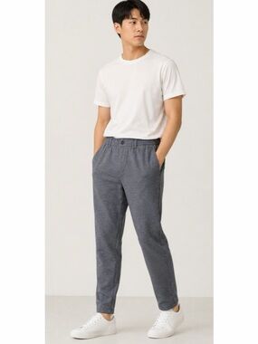 White Sand Mens Pants 48 US M Viscose‎ Pleated Elastic Italy Drawstring Dress